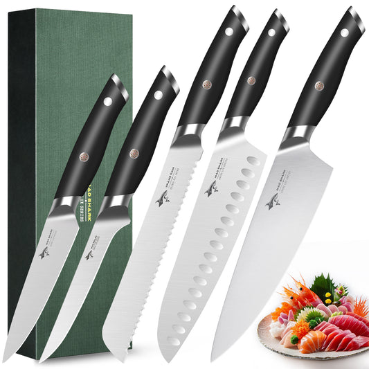 MAD SHARK High-end Kitchen Knife Set, 5PCS Sharp Ultra Chef Knife Set