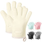 MAD SHARK Silicone Oven Mitts Heat Resistant 450°F, Waterproof & Non-Slip Oven Gloves with Fingers