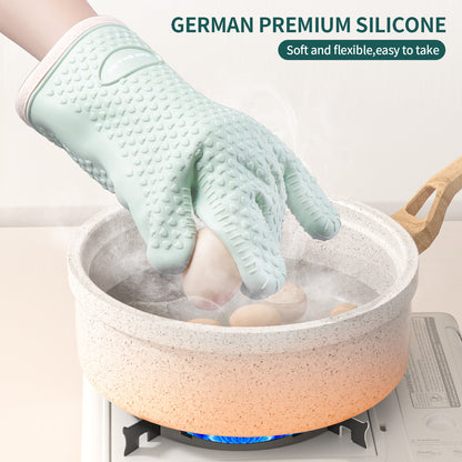 MAD SHARK Silicone Oven Mitts Heat Resistant 450°F, Waterproof & Non-Slip Oven Gloves with Fingers