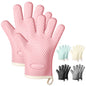 MAD SHARK Silicone Oven Mitts Heat Resistant 450°F, Waterproof & Non-Slip Oven Gloves with Fingers
