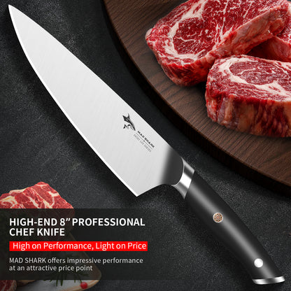 MAD SHARK 8-Inch Chef Knife - German High Carbon Stainless Steel Kitchen Knife