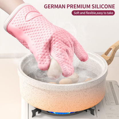 MAD SHARK Silicone Oven Mitts Heat Resistant 450°F, Waterproof & Non-Slip Oven Gloves with Fingers