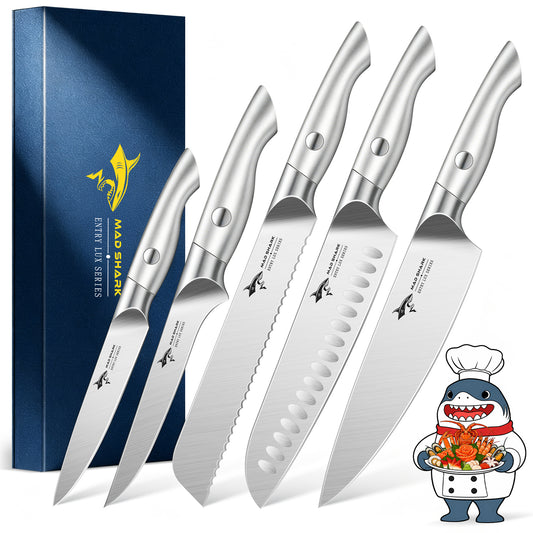 MAD SHARK Kitchen Knife Set, 5PCS Sharp Ultra Chef Knife Set
