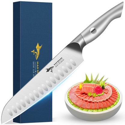 MAD SHARK 8 Inch Santoku Knife - Ultra Sharp Japanese Kitchen Knife