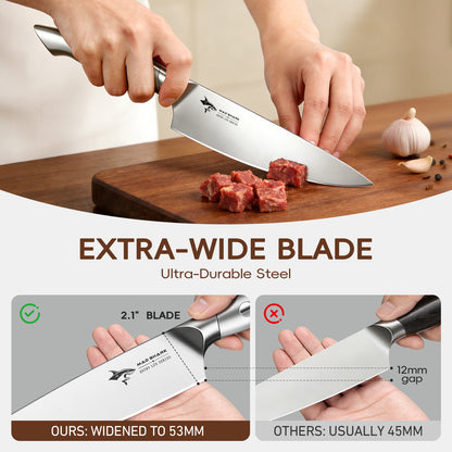 MAD SHARK 8PCS Kitchen Knife Set with Block
