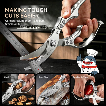 MAD SHARK Heavy Duty Poultry Shears, Kitchen Shears with Non-Slip Handle & Safety Lock