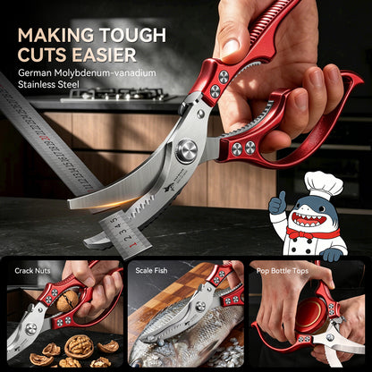 MAD SHARK Heavy Duty Poultry Shears, Kitchen Shears with Non-Slip Handle & Safety Lock