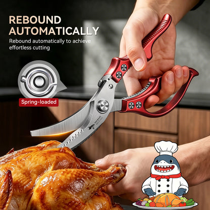 MAD SHARK Heavy Duty Poultry Shears, Kitchen Shears with Non-Slip Handle & Safety Lock