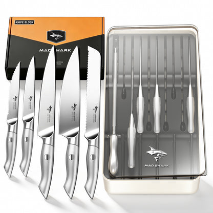 MAD SHARK 8PCS Kitchen Knife Set with Block