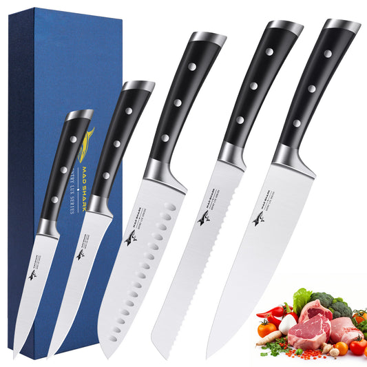 MAD SHARK High-end Kitchen Knife Set, 5PCS Sharp Ultra Chef Knife Set