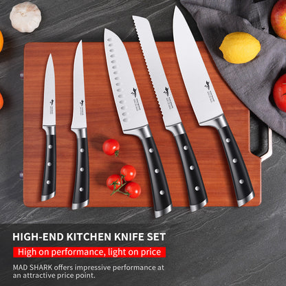 MAD SHARK High-end Kitchen Knife Set, 5PCS Sharp Ultra Chef Knife Set