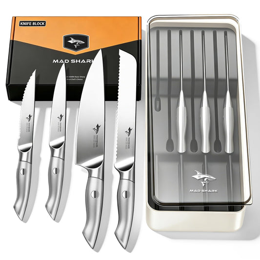 MAD SHARK 8PCS Kitchen Knife Set with Block